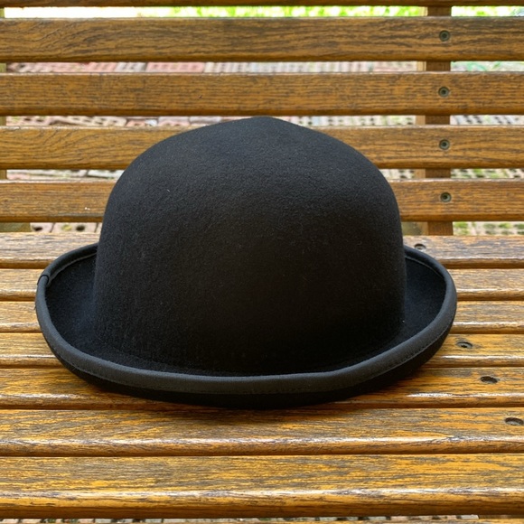 Morris rolled short brim bowler style hat black felt cap 21.5 - Picture 3 of 15